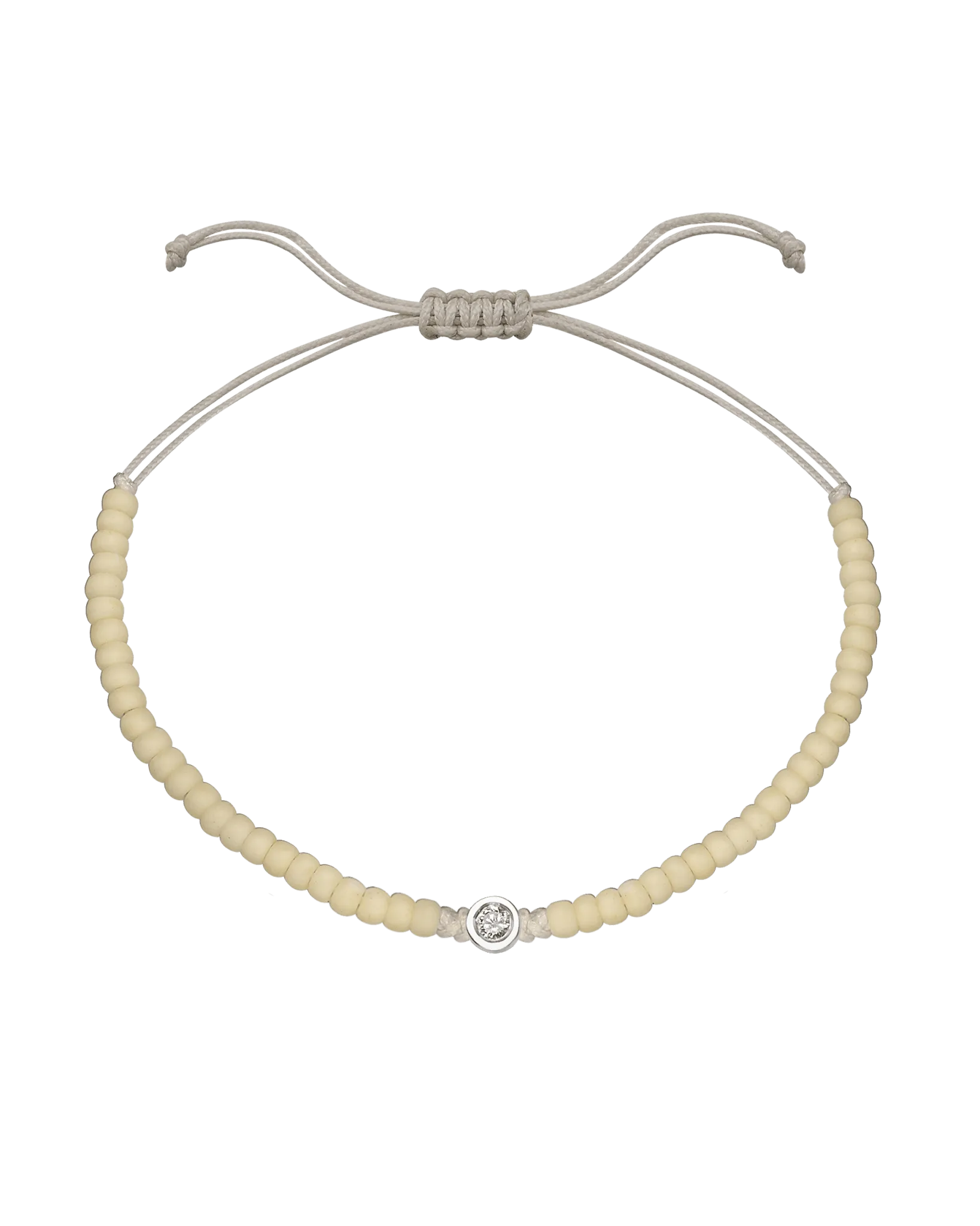 Off White Beads String of Love - 14K White Gold