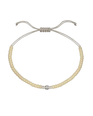 Off White Beads String of Love - 14K White Gold