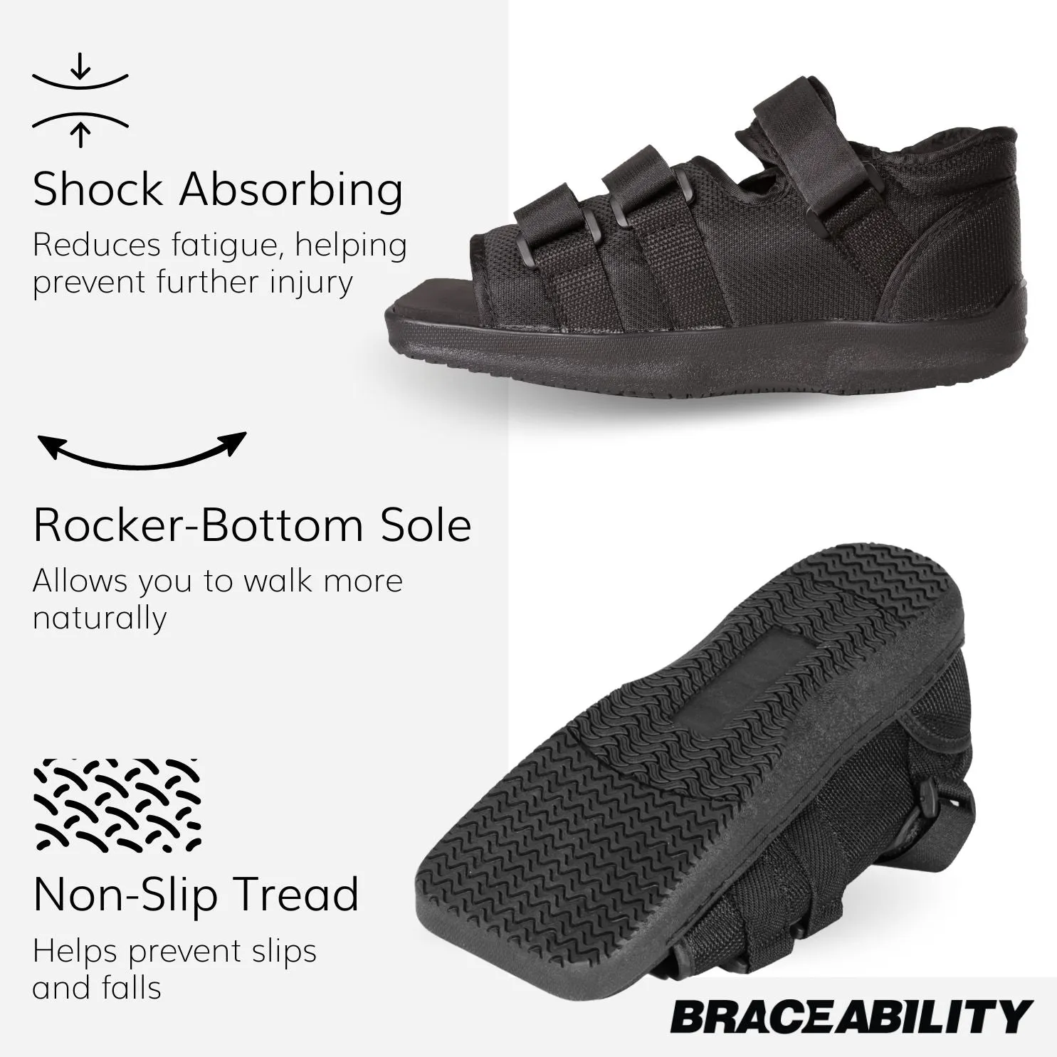 Post-op Medical Walking Shoe | Orthopedic Broken Foot and Toe Fracture Surgical Walking Boot