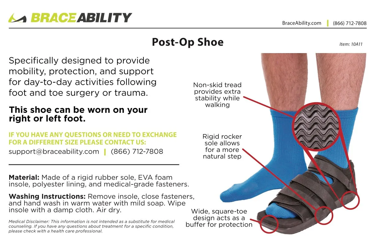 Post-op Medical Walking Shoe | Orthopedic Broken Foot and Toe Fracture Surgical Walking Boot