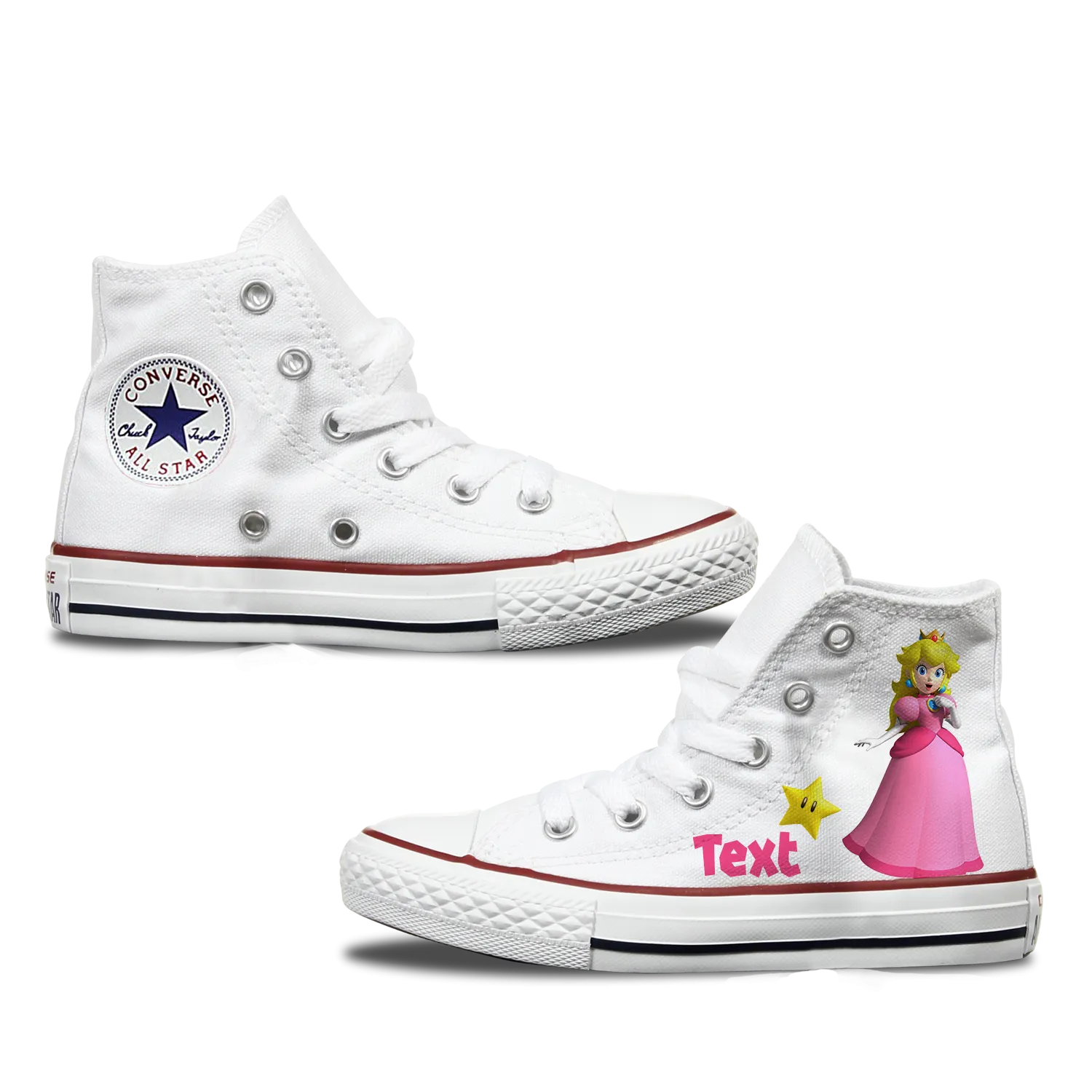 Princess Peach Kids Custom Converse