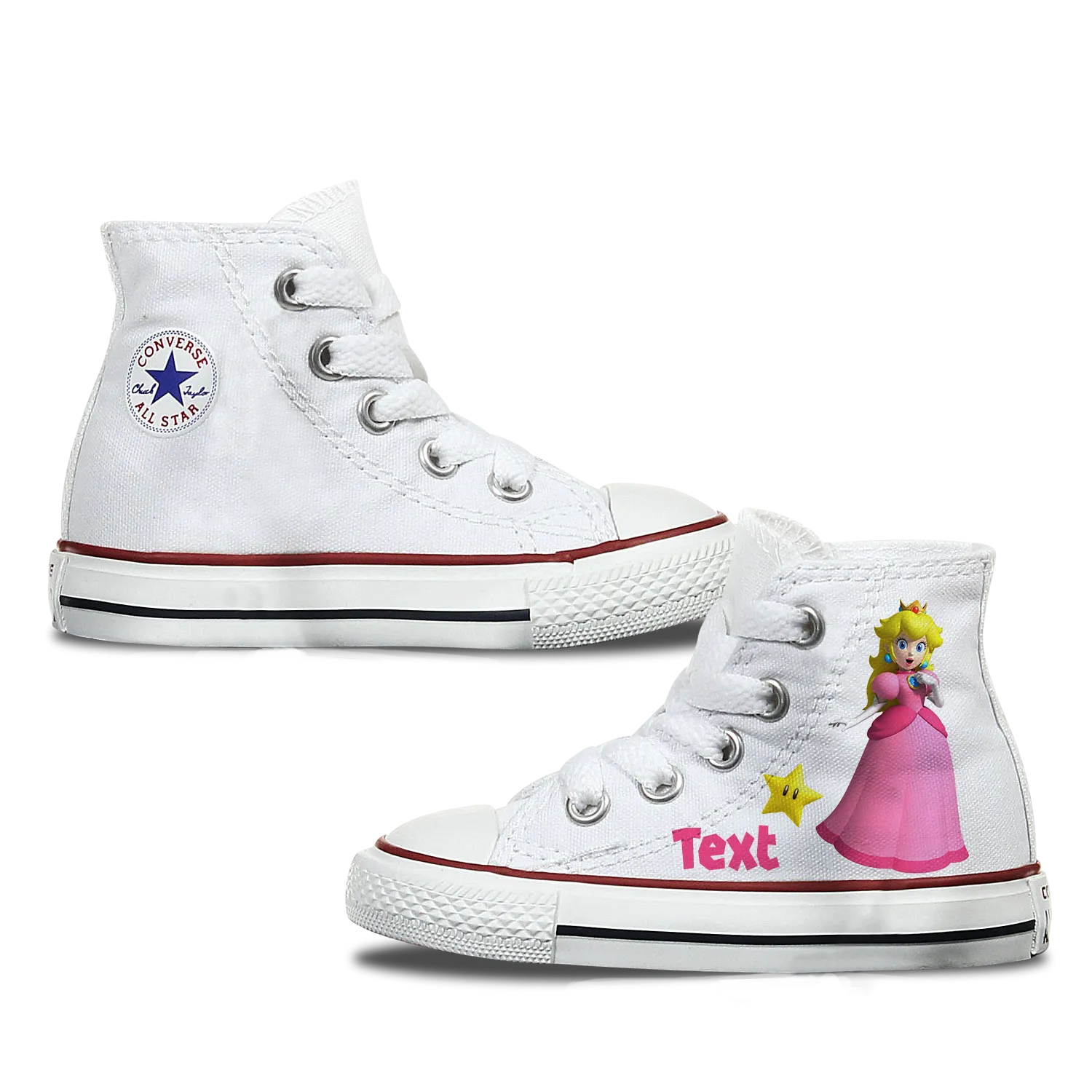 Princess Peach Kids Custom Converse