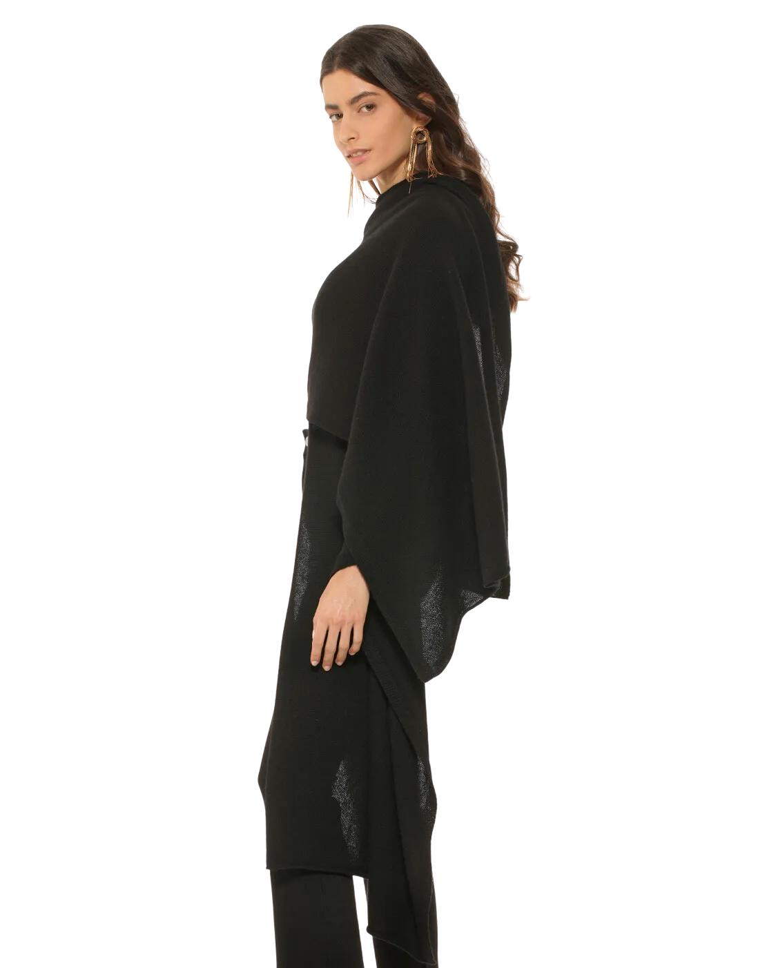 Pure Cashmere Maxi Wrap Black