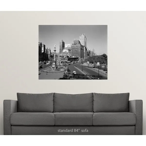 "1950's Columbus Circle Looking North Manhattan New York City USA" Poster Print