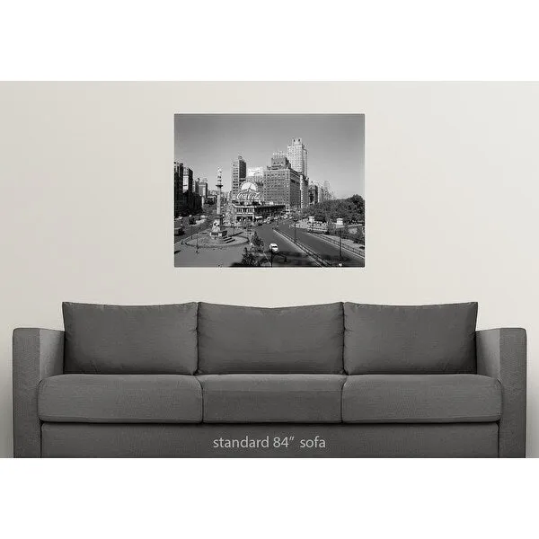 "1950's Columbus Circle Looking North Manhattan New York City USA" Poster Print