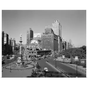 "1950's Columbus Circle Looking North Manhattan New York City USA" Poster Print