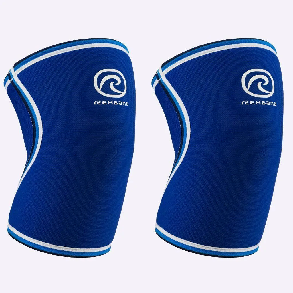 Rehband RX Original Knee Sleeve - 7mm - Blue - PAIR