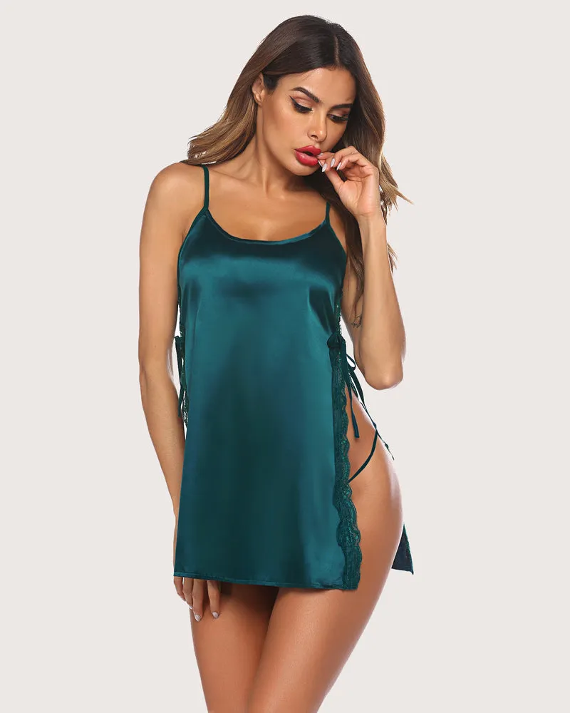 Satin Nightwear Lace Chemise