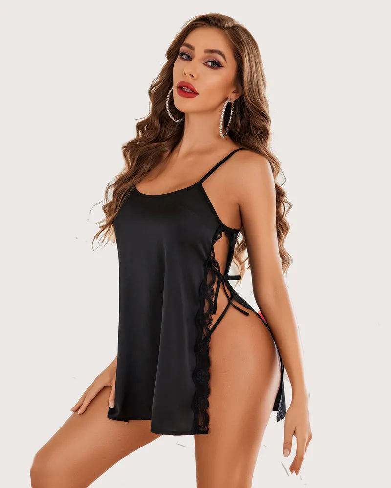 Satin Nightwear Lace Chemise