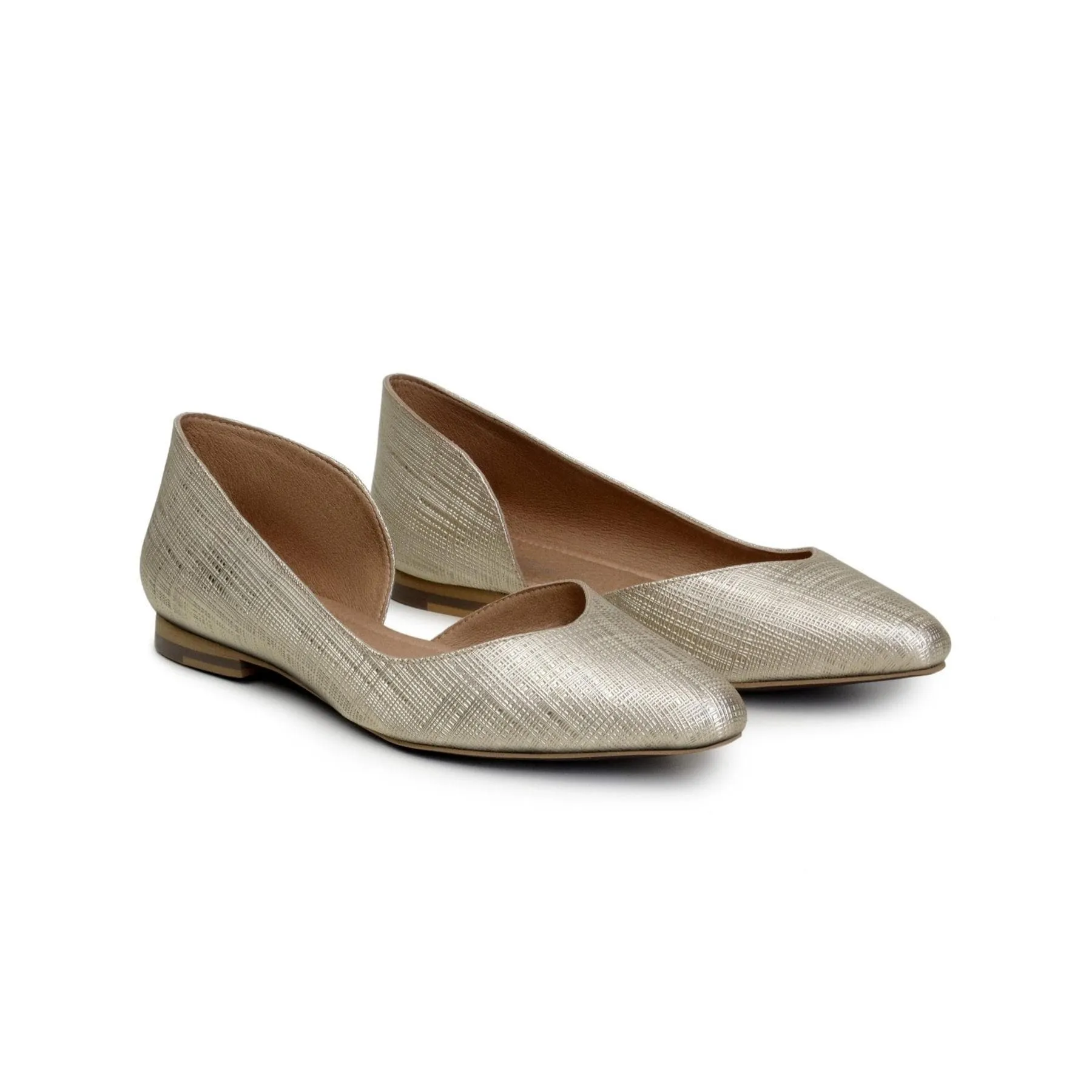 'Serena' women's platinum flat by Zette Shoes