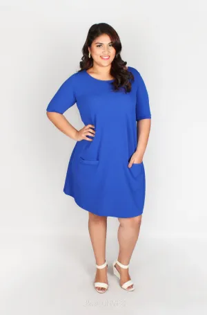 Shift Dress with Front Welt Pockets - TWI