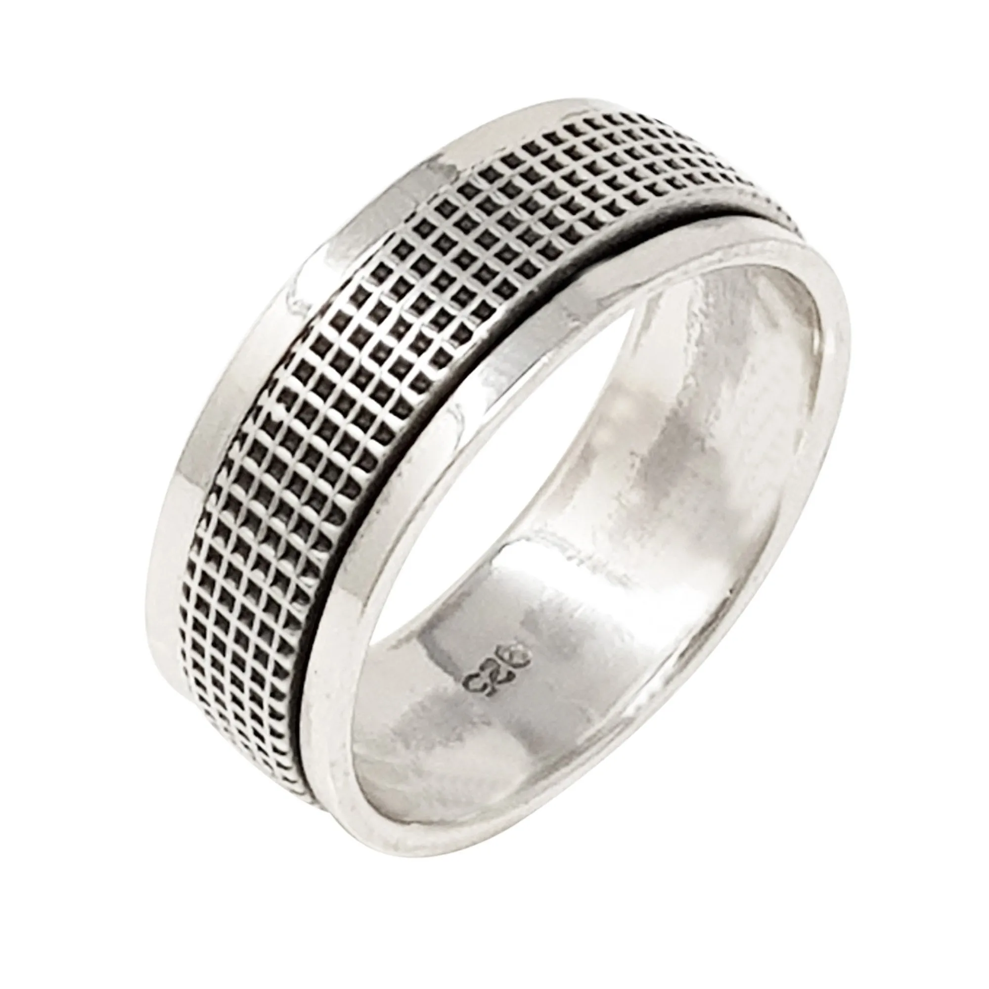 Solid 925 Sterling Silver Ring, Spinning Ring for Men