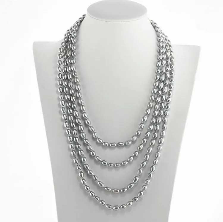 Stunning 7-8mm Freshwater Pearl Necklace For Women , Length -120cm/48"