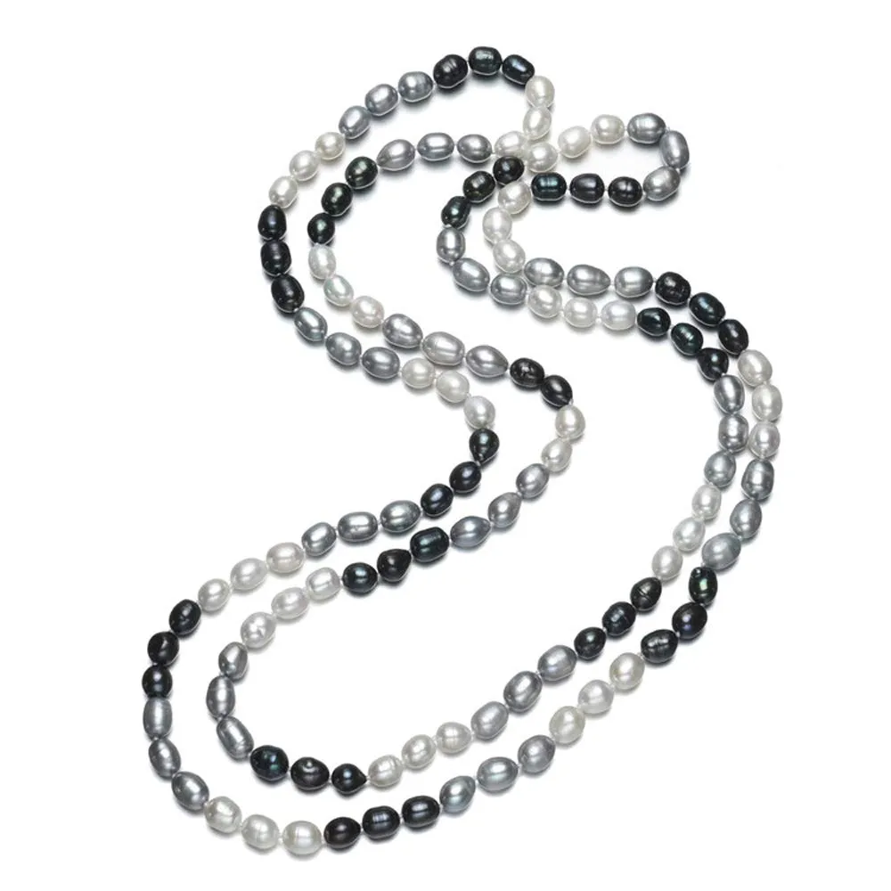 Stunning 7-8mm Freshwater Pearl Necklace For Women , Length -120cm/48"