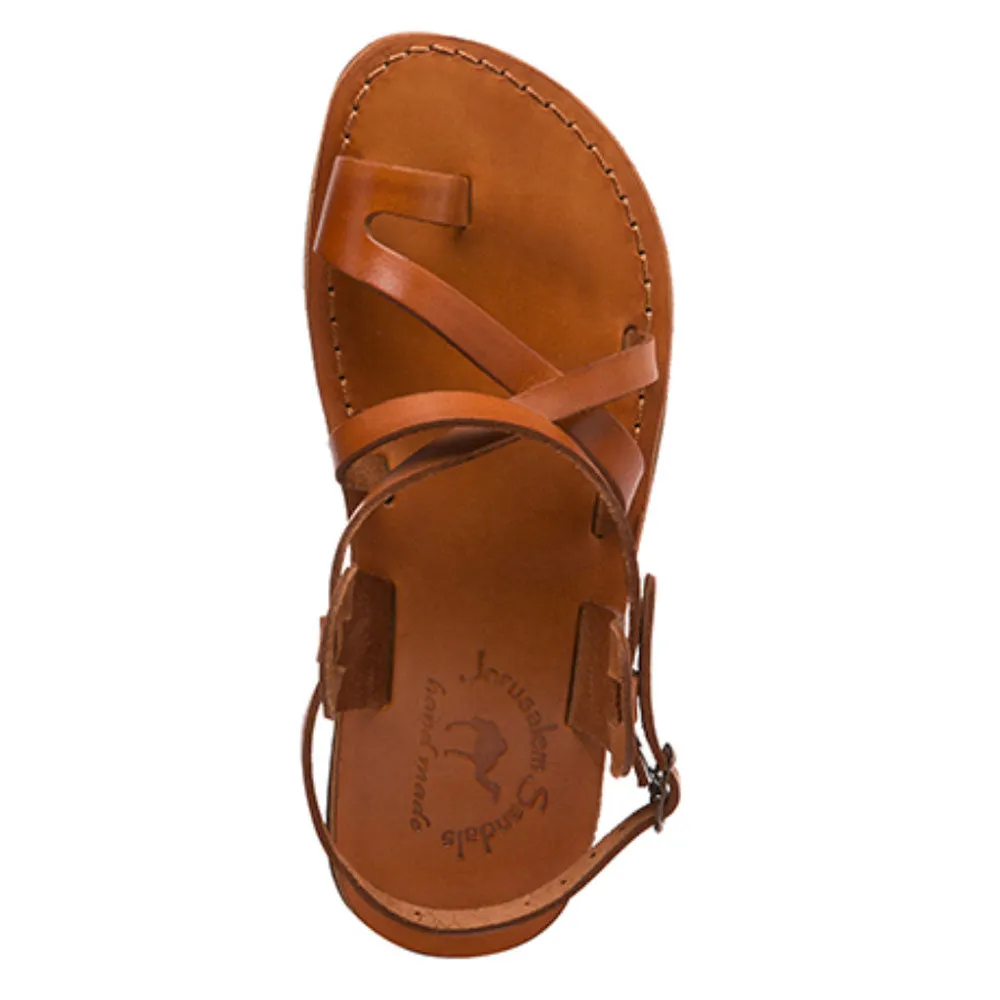 The Good Shepherd Buckle - Leather Toe Loop Sandal | Honey