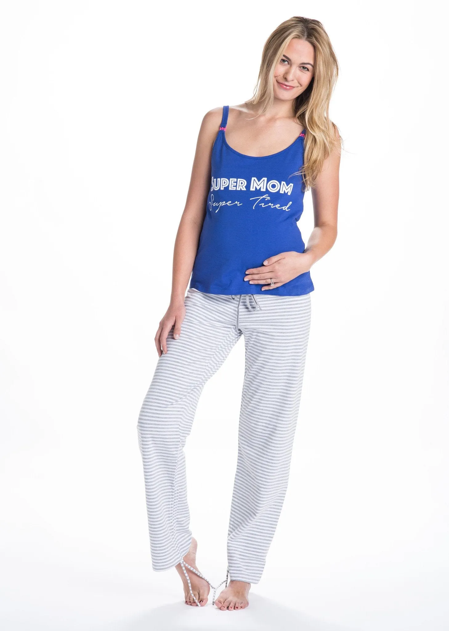 Trudy Super Mom Super Tired Maternity and Nursing Pajamas Set