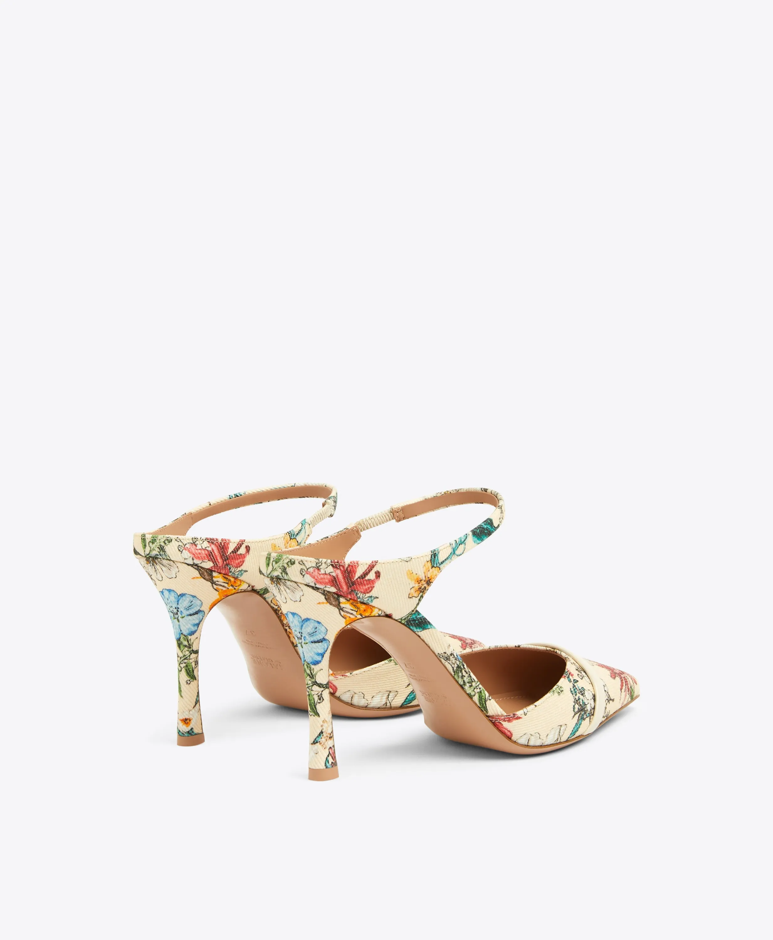 Uma 90 Floral Cream Canvas Mules