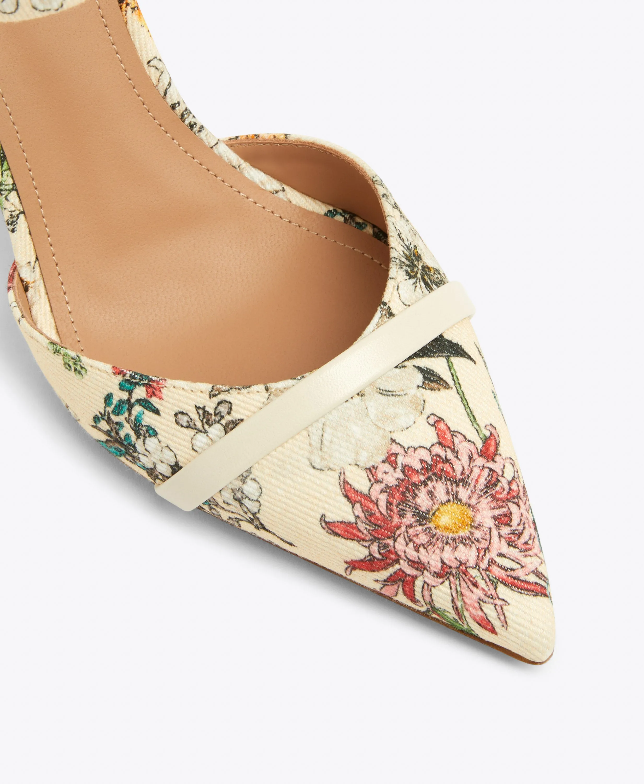 Uma 90 Floral Cream Canvas Mules