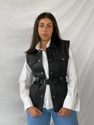 Vintage Classic Woman Genuine Leather Biker’s Vest