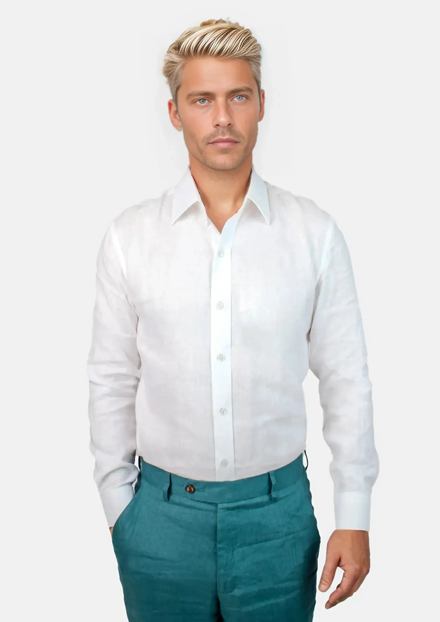 White Pure Linen Shirt