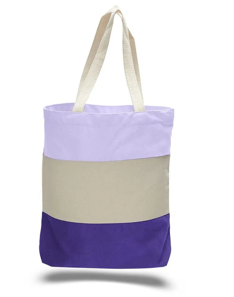 Wholesale Heavy Canvas Tote Bags Tri-Color