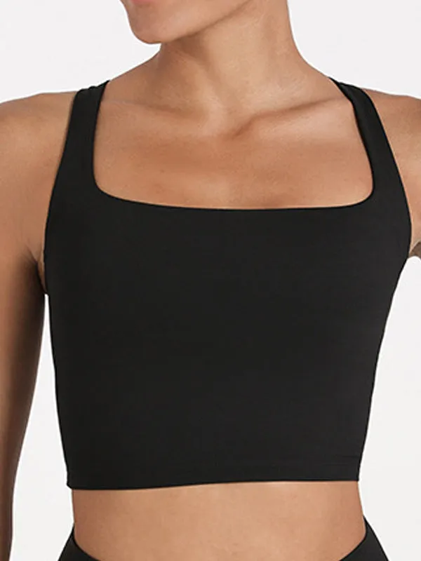 ZASUWA Female Cross Back Hollow Out U Collar Sports Bras