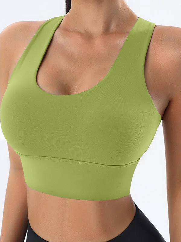 ZASUWA Female Cross Beautify Back U Collar Hollow Out Sports Bras