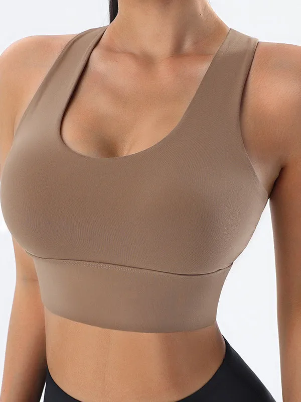 ZASUWA Female Cross Beautify Back U Collar Hollow Out Sports Bras