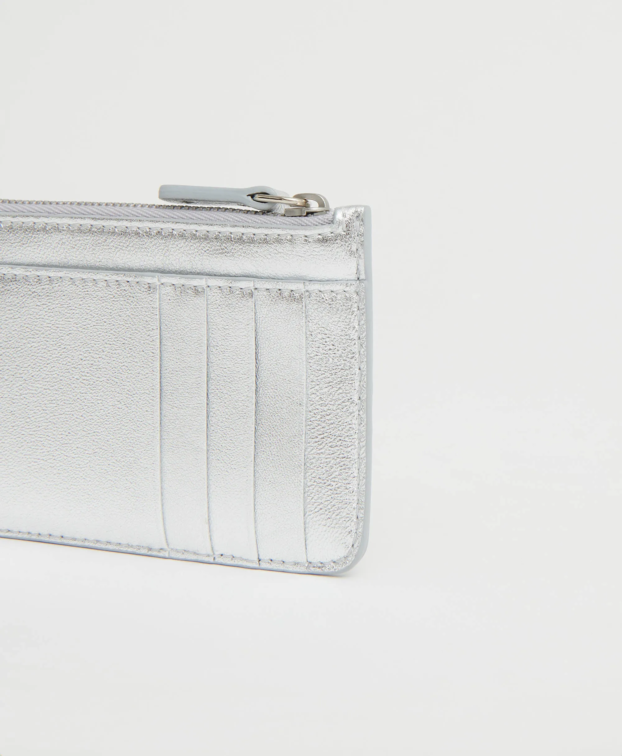 Zip Card Holder - Silver